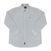 Men's Cotton Striped Long Sleeve Tailored Fit Formal Shirt, Grey