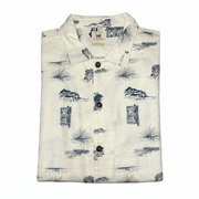 Men's Graphic Short Sleeve Regular Fit Casual Shirt, Off-White