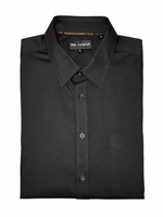 Men's Patterened Long Sleeve Slim Fit Formal Shirt, Black