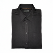 Men's Patterened Long Sleeve Slim Fit Formal Shirt, Black