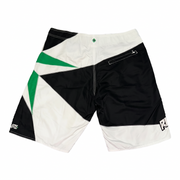 Men's Print Swim Board-shorts with Adjustable Drawstrings & Brand Name, White