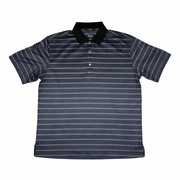 Men's Striped Polo Neck Regular Fit T-Shirt, Purple