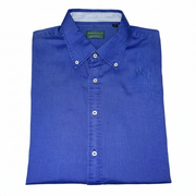 Men's Cotton Solid Long Sleeve Regular Fit Casual Shirt, Blue