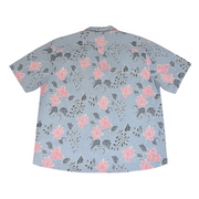Men's Cotton Graphic Short Sleeve Relaxed Fit Casual Shirt, Light Blue