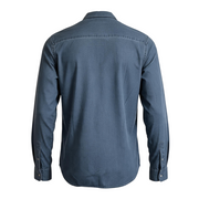 Men's Denim Style Long Sleeve Collared Regular Fit Casual Shirt, Dark Blue