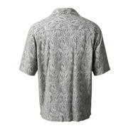 Men's Rayon Short Sleeve Patterned Relaxed Fit Casual Shirt, White