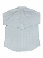 Men's Cotton Striped Long Sleeve Tailored Fit Formal Shirt, Baby Blue