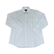Men's Cotton Striped Long Sleeve Tailored Fit Formal Shirt, Baby Blue