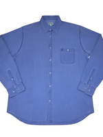Men's Denim Style Long Sleeve Collared Regular Fit Casual Shirt, Blue