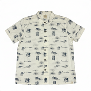 Men's Graphic Short Sleeve Regular Fit Casual Shirt, Off-White