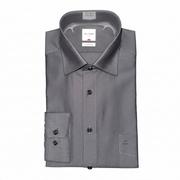 Men's Solid Long Sleeve Side Pocket Comfort Fit Formal Shirt, Grey