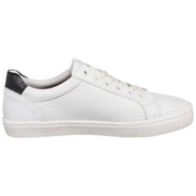 Levi's white comfort low-top sneakers back side view showing black heel accent and Levi's logo