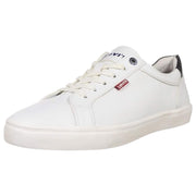 Levi's white comfort low-top sneakers front view with rounded toe and clean stitching