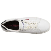 Levi's white comfort low-top sneakers side view with lace-up design and perforated panel