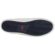 Levi's white comfort low-top sneakers sole view showing durable black rubber outsole with Levi's branding