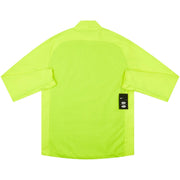 Back view of Nike fluorescent yellow men's training top with Aerolayer technology