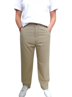 The Discount District men's khaki lightweight cargo pants in a regular fit with a straight wide-leg cut.