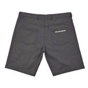 The Discount District dark brown cotton chino shorts with back pockets and logo detail