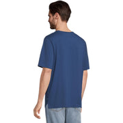 Tommy Bahama navy blue T-shirt for men - back view showcasing relaxed fit and crew neck