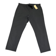 Men's Comfort Fit Mid Rise Pants with Built-in Belt, Dark Grey