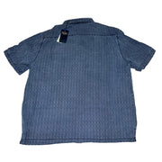 Men's Silk Short Sleeve Patterned Relaxed Fit Casual Shirt, Blue