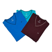 Men's Solid Brand Logo V-Neck T-Shirt