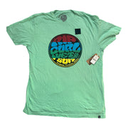 Men's Graphic Print Scoop Neck T-Shirt, Light Green