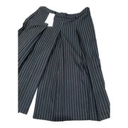 Women's Striped Wide Leg Mid Rise Bermuda, Navy