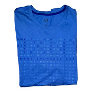 Men's T-Shirt – Word Grid Logo Graphic in Blue