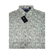 Men's Rayon Short Sleeve Patterned Relaxed Fit Casual Shirt, White