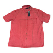 Men's Silk Short Sleeve Patterned Relaxed Fit Casual Shirt, Red