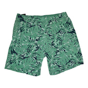 Men's Graphic Print Swim Shorts with Elastic Waistband, Green