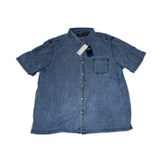 Men's Silk Short Sleeve Patterned Relaxed Fit Casual Shirt, Blue