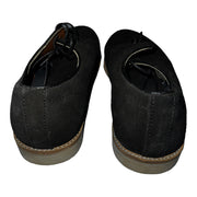 Men's Lace-Up Suede Shoes With Contrast Sole, Black