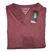 Men's Solid Henley Slim Fit T-Shirt, Maroon