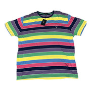 Men's Block Stripe Mulitcolor Crew Neck T-Shirt