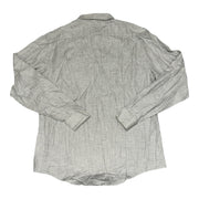 Men's Solid Double Pockets Long Sleeve Slim Fit Casual Shirt, Grey