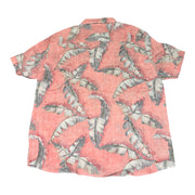 Men's Rolled Short Sleeve Graphic Relaxed Fit Casual Shirt, Light Red