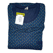 Men's Print Long Sleeve T-Shirt & Solid Elastic Waistband Pyjama Set, Teal