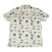 Men's Graphic Short Sleeve Regular Fit Casual Shirt, Off-White