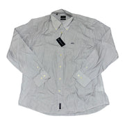 Men's Cotton Striped Long Sleeve Tailored Fit Formal Shirt, Grey