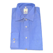 Men's Solid Long Sleeve Side Pocket Comfort Fit Formal Shirt, Blue