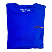 Men's Graphic Print Crew Neck T-Shirt, Blue