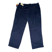Men's Linen Wide Leg Mid Rise Authentic Fit Pants, Navy