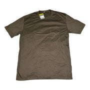 Men's Solid Short Sleeve T-Shirt & Graphic Elastic Waistband Shorts Pyjama Set, Brown