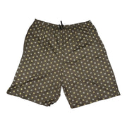 Men's Solid Short Sleeve T-Shirt & Graphic Elastic Waistband Shorts Pyjama Set, Brown