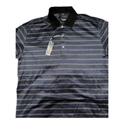 Men's Striped Polo Neck Regular Fit T-Shirt, Purple