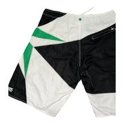Men's Print Swim Board-shorts with Adjustable Drawstrings & Brand Name, White