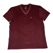 Men's Solid Brand Logo V-Neck T-Shirt