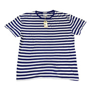 Men's Striped Round Neck Relaxed Fit T-Shirt, White